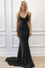 Purple V-Neck Lace-Up Mermaid Long Formal Dress