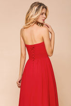 Red Charming Strapless Appliques Evening Maxi Dress Wedding Party Dress