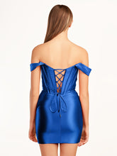 Fuchsia Sheath Off the Shoulder Short Satin Homecoming Dress