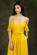 Ruffles Aline Spaghetti Strapes Tulle Long Prom Dress