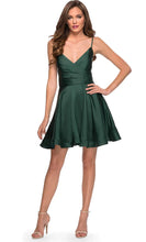 V-Neck Satin Homecoming Dress With Corset SYH73