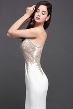 Scoop Chiffon Appliques Mermaid Prom Dress