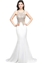 Scoop Chiffon Appliques Mermaid Prom Dress