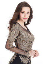 Sexy Lace Appliques Long Sleeves Mermaid Prom Dresses