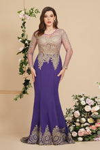 Sexy Lace Appliques Long Sleeves Mermaid Prom Dresses