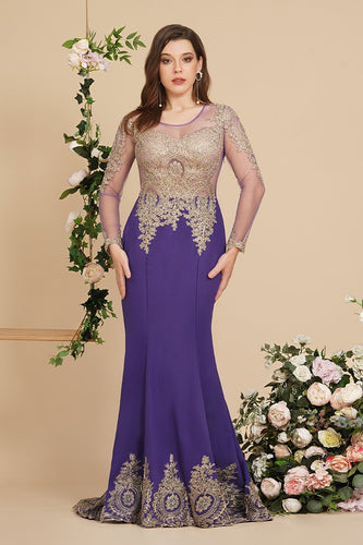 Sexy Lace Appliques Long Sleeves Mermaid Prom Dresses