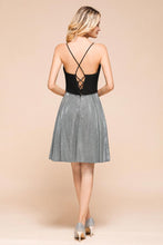 Sexy Sleeveless Short Homecoming Dress Bright V-Neck Party Dress with Pocket