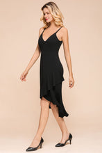 Sexy Spaghetti Straps Sweetheart Slim Hi-Lo Party Dress Vintage Backless Black Prom Dress