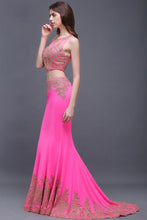 Sheath Round Satin Stretch Fuschia Prom Dresses