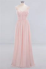 Sheer Spaghetti Straps aline Prom Dresses | Simple Chiffon Sleeveless Evening Dresses