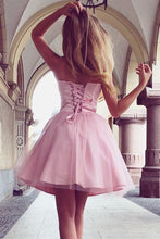 Short A-Line Sweetheart Strapless Pink Homecoming Dress