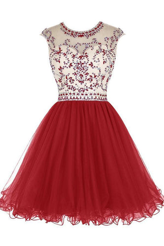 Short Beading Tulle Homecoming Dresses Prom Dresses PG017