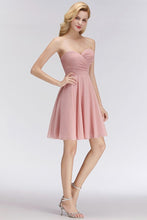 Short Pink Sweetheart Simple Bridesmaid Dresses Sleeveless Homecoming Dress