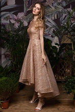 Short Sleeves Sequins Beading Hi-Lo Cocktail Dress