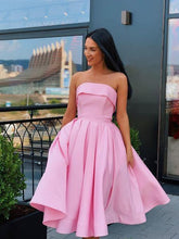 Short Strapless Pink Yellow Prom Dresses Formal Homecoming Dresses PD389