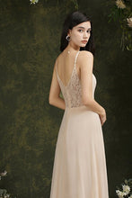 Simple Champagne Spaghetti Straps Sleeveless A-Line Satin Prom Dresses with Ruffles