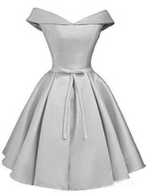 Simple Off the Shoulder Blush Homecoming Dresses Satin Graduation Dress PD288