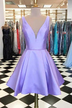 Simple Satin Short Prom Dress Lavender Homecoming Dress PD319