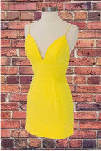 Simple Sheath V Neck Straps Red Mini Party Dress Homecoming Dress PD398