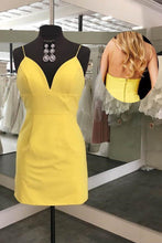 Simple Sheath V Neck Straps Red Mini Party Dress Homecoming Dress PD398