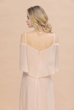 Simple Spaghetti Straps Tiered Prom Dresses | Side Slit A-Line Sleeveless Evening Dresses