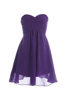 Simply Chiffon Strapless Bridesmaid Dress Homecoming Dress PG039