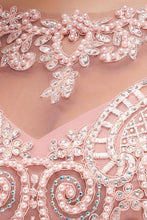 Sleeveless Aline Evening Maxi Dress Beading Crew Neck Party Dress Floor Length