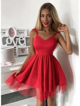 Spaghetti Strap Red Short Prom Dress Mini  Homecoming Dress PD305