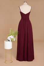 Spaghetti Straps Simple Evening Maxi Dresses Aline Chiffon Ruffle Party Gown