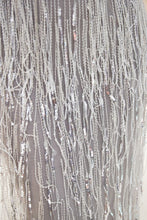 Sparkly V-Neck Tassels Mermaid Prom Dress Sequins Party Gown