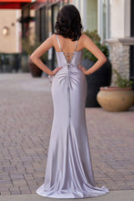 Jianna | Straps V-Neck Satin Mermaid Prom Dress with Bow