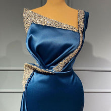 Stunning Long One shoulder Stretch Satin Mermaid Prom Dress