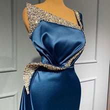 Stunning Long One shoulder Stretch Satin Mermaid Prom Dress