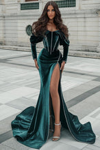 Stylish Split Front Off-the-shoulder Prom Dress With Train