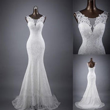 White Sleeveless Mermaid Lace Up Wedding Dresses, Popular Bridal Dress, MW132