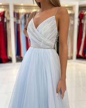 Sweetheart Floor Length A-line Backless Tulle Prom Dresses