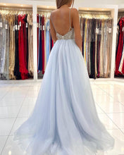 Sweetheart Floor Length A-line Backless Tulle Prom Dresses