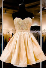 Sweetheart Short Lace Up Homecoming Party Dress with Pearls PD283