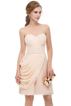Sweetheart Strapless Ruffles Chiffon Aline Short Homecoming Dress