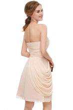 Sweetheart Strapless Ruffles Chiffon Aline Short Homecoming Dress