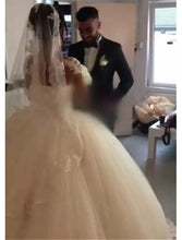 Engagement Formal Wedding Dresses Ball Gown Sweetheart Long Sleeve Floor Length Lace Bridal Gowns With Lace