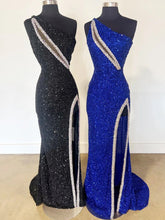 Tove | Orange One Sholder Sequins Mermaid Prom Dresses with Slit