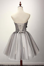 Tulle Gray Short Prom Dress Homecoming Dress Coktail Dress PG130