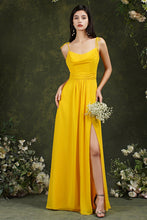 Tulle Spaghetti strapes Aline Split Front Prom dress