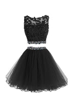 Two Pieces Prom Dresses Applique Short Homecoming Dresses  PG036