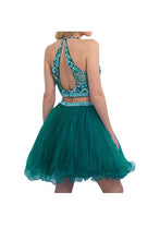 Two Pieces Tulle Short with Beaded Homecoming Dresses  PG046