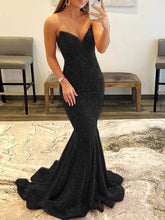 Ulissa| Red Mermaid Sweetheart Neck Sequins Long Prom Dresses