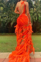 Unique Orange Jewel Sleeveless Asymmetrical Appliques Column Prom Dresses