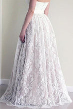 Lace A line Sweetheart Neckline Strapless Wedding Dresses, Cheap Bridal Dresses, MW178