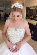 Fabulous Tulle Wedding Dresses with Luxury Rhinestone Illusion Beading, MW207